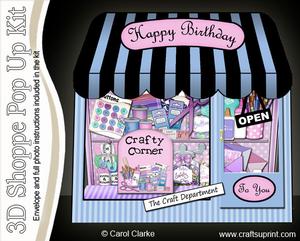 cup206732_359 - 3D the Last Drop Inn Window Pop Up Card Decoupage N Envelope