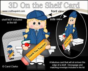 3D on the Shelf Card Kit - Little Schoolgirl Eva