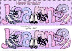 Lge Dl Birthday Joanne Shoes & Handbags 3D Decoupage