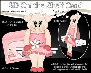 3D on the Shelf Card Kit - Little Pig Miss Piggywig