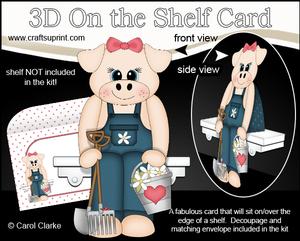 3D on the Shelf Card Kit - Little Pig Zoe Piggy