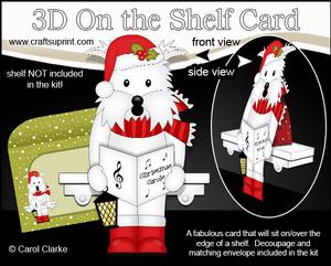 3D on the Shelf Card Kit - Christmas Westie Dog