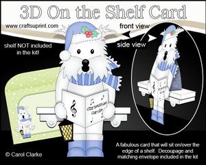 3D on the Shelf Card Kit - Christmas Westie Dog