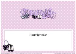 Lge Dl Birthday Grandaughter Shoes & Handbags Insert