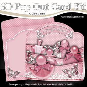 3D Perfume and Butterflies Pop Out Card Kit