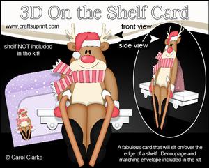 3D on the Shelf Card Kit - Christmas Skiing Rudolph