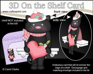 3D on the Shelf Card Kit - Christmas Little Cat Sooty