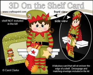 3D on the Shelf Card Kit - Christmas Little Elf