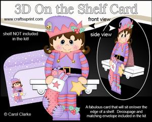 3D on the Shelf Card Kit - Christmas Little Elf