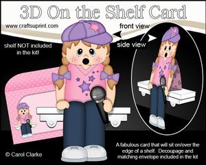 3D on the Shelf Card Kit - Little Microphone Girl Diana