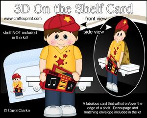 3D on the Shelf Card Kit - Little Boombox Boy Finley
