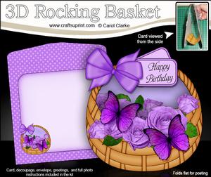 3D Butterflies & Roses Rocking Basket