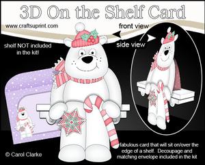 3D on the Shelf Card Kit - Little Christmas Polar Bear Ben