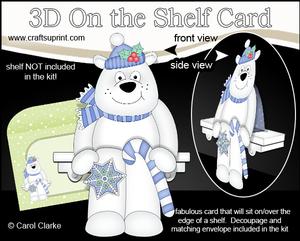 3D on the Shelf Card Kit - Little Christmas Polar Bear Ben