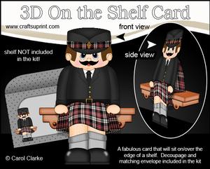 3D on the Shelf Card Kit - Little Scotsman Cory in Kilt