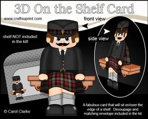 3D on the Shelf Card Kit - Little Scotsman Donal in Kilt