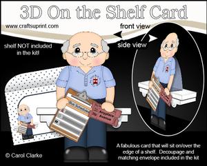 3D on the Shelf Card Kit - Old Man Bus Driver Brad
