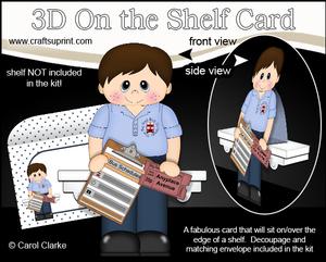 3D on the Shelf Card Kit - Little Bus Driver Boyce