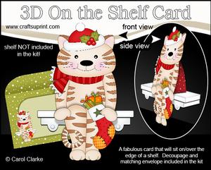 3D on the Shelf Card Kit - Little Christmas Cat Fudge