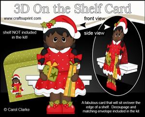 3D on the Shelf Card Kit - Ethnic Christmas Girl Corine
