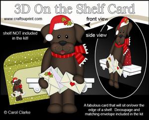 3D on the Shelf Card Kit - Christmas Little Dog Chip