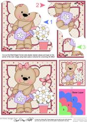 Livvy Bear's Flowers Shell Edged Corner Side Stacker