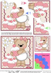 Livvy Bear's Cupcakes Shell Edged Corner Side Stacker