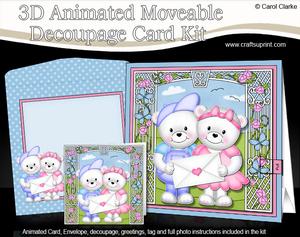 3D Animated Teddy Tess & Teddy Ed Card Kit