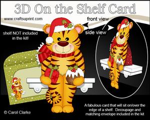 3D on the Shelf Card Kit - Little Christmas Tinker the Tiger