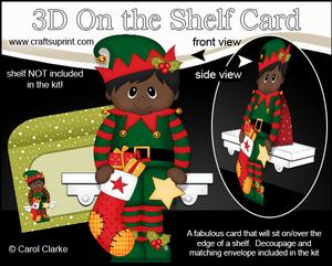 3D on the Shelf Card Kit - Ethnic Christmas Elf