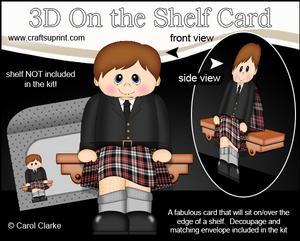 3D on the Shelf Card Kit - Little Scotsman Fionn in Kilt