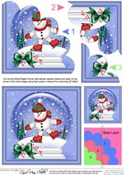 Xmas Snowman Shell Edged Corner Stacker