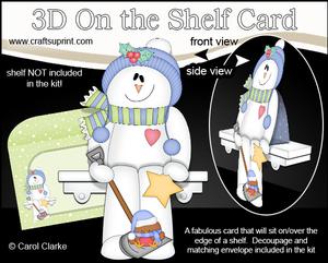 3D on the Shelf Card Kit - Christmas Snowman Rio