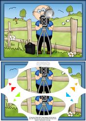 A5 Bert the Photographer Scallop Corners and Pyramage
