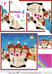 Singing Gigi & Friends Merry Carollers Scallop Corner
