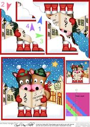 Singing Gigi & Friend Merry Carollers Scallop Corner