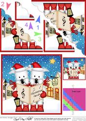 Singing Westie Dogs Carollers Scallop Corner