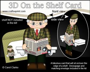 3D on the Shelf Card Kit - Old Man Racing Punter Aubrey