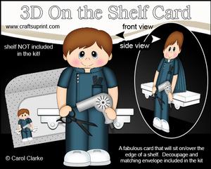 3D on the Shelf Card Kit - Little Hairdresser Drew