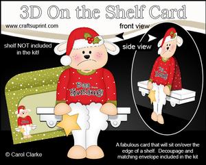 3D on the Shelf Card Kit - Little Christmas Baa Humbug Lamb