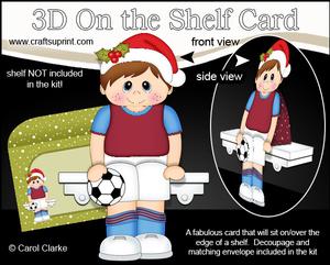 3D on the Shelf Card Kit - Christmas Footballer Mike