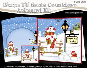 3D Xmas Snowman Rio Sleeps Till Santa Countdown Card