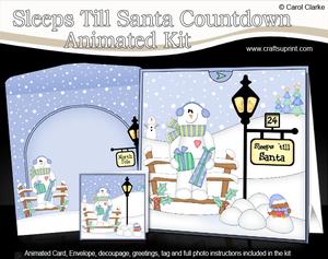 3D Xmas Snowman Rio Sleeps Till Santa Countdown Card