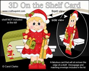 3D on the Shelf Card Kit - Little Christmas Girl Cathy