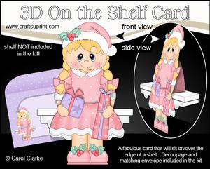 3D on the Shelf Card Kit - Little Christmas Girl Cathy
