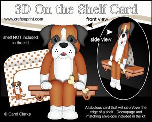 3D on the Shelf Card Kit - Little Boxer Dog Bruiser
