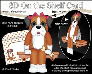 3D on the Shelf Card Kit - Little Boxer Dog Missy