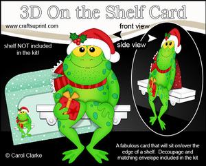 3D on the Shelf Card Kit - Little Christmas Freddy Frog