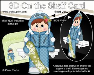 cup635114_359 - 3D on the Shelf Card Kit - Little Christmas Snowboard Boy