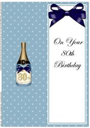 Large Dl 80th Champers in a Box Matching Insert